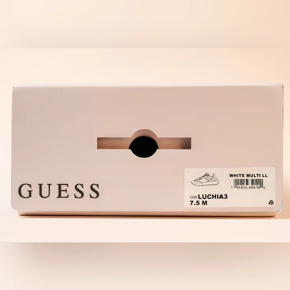 GUESS Luchia 3 Logo Sneakers – White Multi – 7.5M – NEW IN BOX - Picture 4 of 9